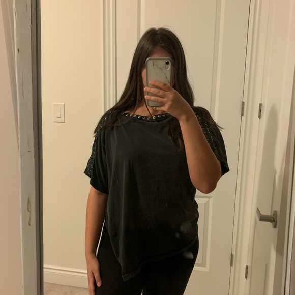 Diesel loose size small - gray tie up shoulder top - Picture 4 of 4